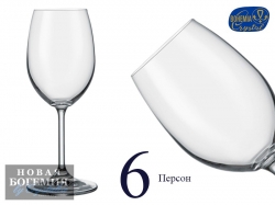 Набор бокалов для вина Лара (Lara) 450мл, Гладкие, бесцветные (6 штук) Чехия