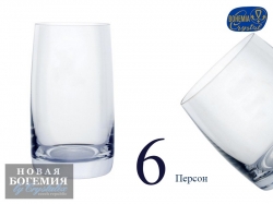 Набор стаканов для воды Идеал (Ideal) 380мл, Гладкие, бесцветные (6 штук) Чехия