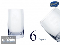 Набор стаканов для воды Идеал (Ideal) 250мл, Гладкие, бесцветные (6 штук) Чехия