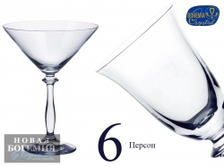 Набор бокалов для мартини Анжела (Angela) 285мл, Гладкая, бесцветная (6 штук) Чехия