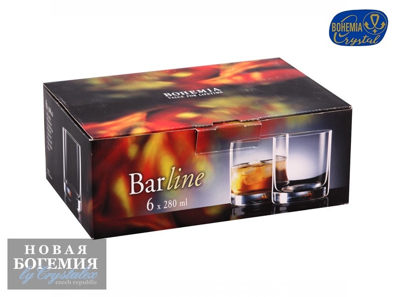 Набор стаканов для виски Барлайн Трио (Barline Trio) 280мл, Отводка золото (6 штук) Чехия